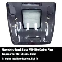 Merceders-Benz G Class W464 Dry Carbon Fiber  Transparent Glass Engine Hood